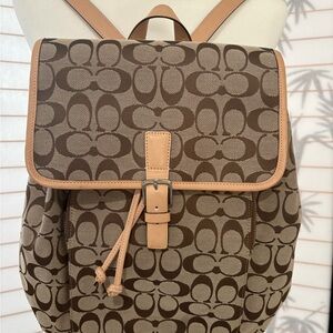 Coach Beige and Orange Leather Bag